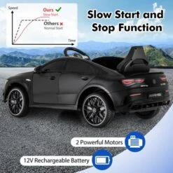 Costway 12V Kids Ride On Car W/Remote Rocking Function Transport Wheels Lights & Music White/Black -Kiddie Kingdom Store GUEST cc45c6fd 1d86 4ff4 8acc 396f3331d165