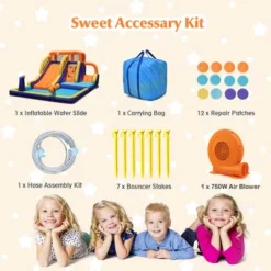 Costway Inflatable Waterslide 4-in-1 Kids Bounce Castle With Splash Pool（With 750W Blower） -Kiddie Kingdom Store GUEST cc80961d b6a2 4753 9637 16a29e4cb394