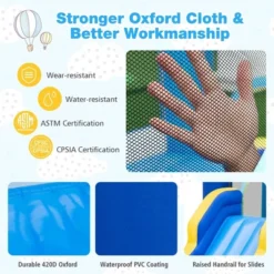 Costway 6-in-1 Inflatable Water Castle Kids Bouncer With 50 Ocean Balls & 735W Blower 16 Costway 6-in-1 Inflatable Water Castle Kids Bouncer With 50 Ocean Balls & 735W Blower -Kiddie Kingdom Store GUEST cce03473 c9de 4121 961b de1a9239471a