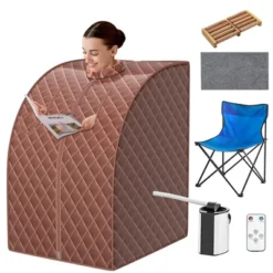 Costway Portable Steam Sauna W/ 9-gear Adjustable Temperature & Herbal Box GrayBlackCoffee -Kiddie Kingdom Store GUEST ccfde8b2 8f2c 404d 9fb6 5b6d253cb56e