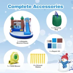 Costway 6-in-1 Winter Theme Snowman Inflatable Castle Kids Bounce House With 735W Blower -Kiddie Kingdom Store GUEST cd498988 1901 4046 9a34 160038ac53fa