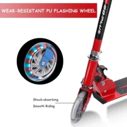 Costway Folding Aluminum 2 Wheel Kids Kick Scooter Adjustable Height LED Light Up -Kiddie Kingdom Store GUEST ce13f5a5 a614 44f6 9336 feb63cdd4dcb