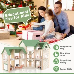 Costway Wooden Corner Dollhouse Playset With 36 Pieces Of Furniture And Accessories -Kiddie Kingdom Store GUEST ce528c8a 04ef 4414 b9c1 3eb0954959a8