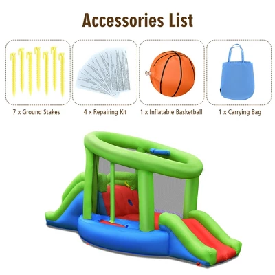 Costway Inflatable Snail Bounce House Dual Slide Basketball Game Without Blower 10 Costway Inflatable Snail Bounce House Dual Slide Basketball Game Without Blower - Image 8