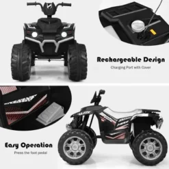 Costway 12V Kids 4-Wheeler ATV Quad Ride On Car W/ LED Lights Music USB -Kiddie Kingdom Store GUEST ce7adbaf f864 43f6 8183 7ad73d645b69