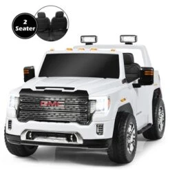 12V 2-Seater Licensed GMC Kids Ride On Truck RC Electric Car W/Storage Box White BlackBluePink Red -Kiddie Kingdom Store GUEST ce97ae26 26bc 4953 a420 cd7a8e331362