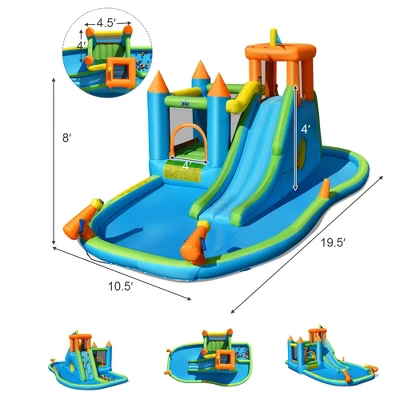 Costway Bountech Inflatable Water Slide Kids Bounce House Splash Water Pool W/ Blower 3 Costway Bountech Inflatable Water Slide Kids Bounce House Splash Water Pool W/ Blower