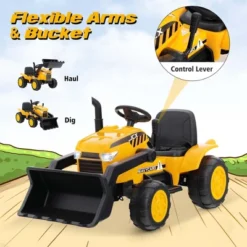 Costway 12V Kids Ride On Excavator Digger Electric Bulldozer Tractor RC With Light & Music -Kiddie Kingdom Store GUEST cfde0de4 6bad 4bb6 868b b4f2def992d6