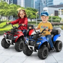 Costway 6V Toddler Ride On Electric Car ATV With Lights & Music & USB Port Storage Box Toy Car Red/Blue/Khaki/Green/Pink -Kiddie Kingdom Store GUEST d0305a65 f06d 41b6 92ea 324598bc785d