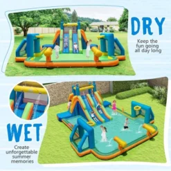 Costway Inflatable Water Slide With 2 Long Slides Pool Climbing Walls Blower Excluded/with 950 W Blower -Kiddie Kingdom Store GUEST d0e4eeb2 7d96 4c3f b4f2 e9ce77459079