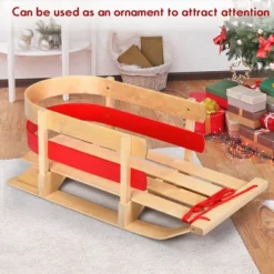 Costway Baby Kids Wooden Sled Solid Seat Toddler Boggan Outdoor Play Snow Toys -Kiddie Kingdom Store GUEST d14496fb 12c8 41e3 954f 7fb65f009274