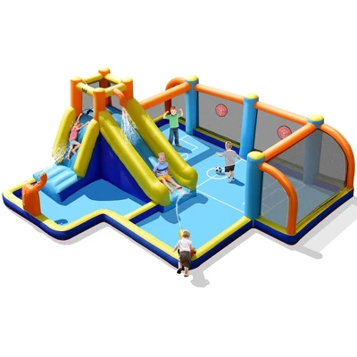 Costway Giant Soccer-Themed Inflatable Water Slide Bouncer Splash Pool With/without 735W Blower 13 Costway Giant Soccer-Themed Inflatable Water Slide Bouncer Splash Pool With/without 735W Blower - Image 11