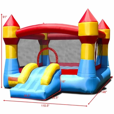 Costway Inflatable Bounce House Castle Jumper Moonwalk Playhouse Slide With 550W Blower 4 Costway Inflatable Bounce House Castle Jumper Moonwalk Playhouse Slide With 550W Blower - Image 2