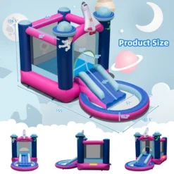 Costway Inflatable Space-themed Bounce House Kids 3-in-1 Bounce Castle W/ 750W Blower -Kiddie Kingdom Store GUEST d1b92c59 f19b 4a44 8ef5 f8462df9dc7a