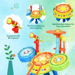 Kids Electric Jazz Drum Set Musical Instrument W/ Stool Mic & LED Light 16 Kids Electric Jazz Drum Set Musical Instrument W/ Stool Mic & LED Light -Kiddie Kingdom Store GUEST d28c2b69 6cbf 4981 a16f c62915690de8