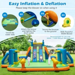 Costway Inflatable Water Slide With 2 Long Slides Pool Climbing Walls Blower Excluded/with 950 W Blower -Kiddie Kingdom Store GUEST d3216dad 20b2 412c a774 60dacb719672