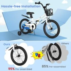 Costway 18'' Kid's Bike With Removable Training Wheels & Basket For 4-8 Years Old White/Blue/Red/Skyblue 20 Costway 18'' Kid's Bike With Removable Training Wheels & Basket For 4-8 Years Old White/Blue/Red/Skyblue -Kiddie Kingdom Store GUEST d36bef52 8e5b 4e32 a8ca 4b98a38b38ec