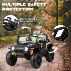 Costway 12V 10AH Parent-Child Ride On Truck Car Remote Trunk W/ LED Light & Music RedBlackPink -Kiddie Kingdom Store GUEST d36ded08 47b5 428a 8740 71c30c4d66f0