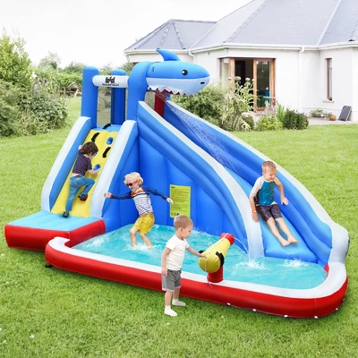 Costway Inflatable Water Slide Animal Shaped Bounce House Castle Splash Water Pool W/750W Blower 4 Costway Inflatable Water Slide Animal Shaped Bounce House Castle Splash Water Pool W/750W Blower - Image 2