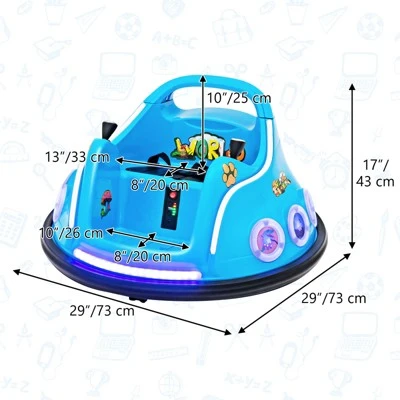 Costway 12V Kids Ride On Bumper Car Remote Control W/ Flashing LED Light & Music 11 Costway 12V Kids Ride On Bumper Car Remote Control W/ Flashing LED Light & Music - Image 9