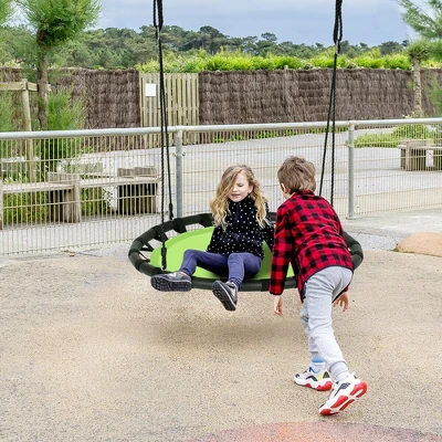 Costway 40'' Flying Saucer Round Tree Swing Kids Play Set W/ Adjustable Ropes Outdoor 4 Costway 40'' Flying Saucer Round Tree Swing Kids Play Set W/ Adjustable Ropes Outdoor - Image 2