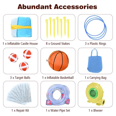 Costway Inflatable Water Slide Park Bounce House Climbing Wall W/ 750W Blower 11 Costway Inflatable Water Slide Park Bounce House Climbing Wall W/ 750W Blower - Image 9