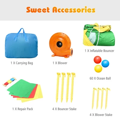 Costway Kids Inflatable Bounce House Jumping Dual Slide Bouncer Castle W/ 780W Blower 10 Costway Kids Inflatable Bounce House Jumping Dual Slide Bouncer Castle W/ 780W Blower - Image 8