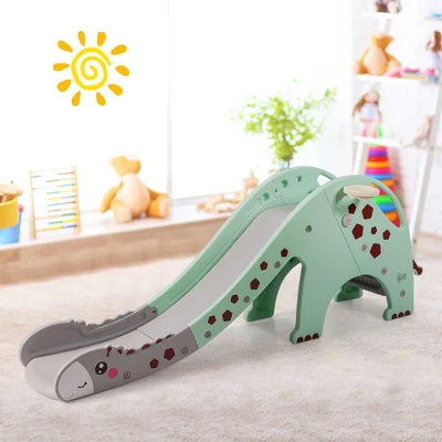 Costway 3 In 1 Kids Climber Slide Play Set W/ Basketball Hoop Indoor Outdoor Yellow/Green 4 Costway 3 In 1 Kids Climber Slide Play Set W/ Basketball Hoop Indoor Outdoor Yellow/Green - Image 2