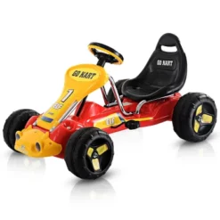 Costway Kids Go Kart Ride On Car Pedal Powered Car 4 Wheel Racer Toy Stealth Outdoor -Kiddie Kingdom Store GUEST d879e2d0 5a92 4860 9cfb 030241925b41