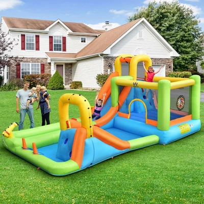 Costway Inflatable Water Slide Park Bounce House Climbing Wall W/ 750W Blower 5 Costway Inflatable Water Slide Park Bounce House Climbing Wall W/ 750W Blower - Image 3