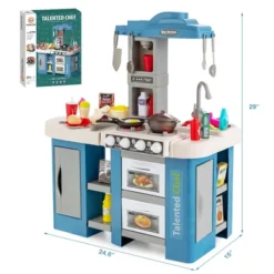 Costway Large Plastic Play Kitchen Set W/ 67 Pcs Cooking Accessories Food &Realistic Lights & Sounds -Kiddie Kingdom Store GUEST d9c56bd6 1e6a 43cc a1f2 4c297f6b2c04