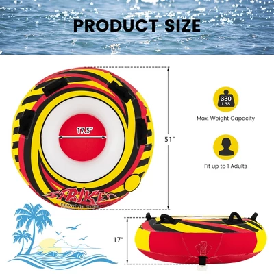 Costway Inflatable Towable Tubes For Boating Water Sport Towables For Boat To Pull 4 Costway Inflatable Towable Tubes For Boating Water Sport Towables For Boat To Pull - Image 2