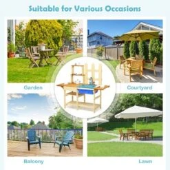 Costway Kid's Wooden Mud Kitchen Pretend Cook Playset Toy For Children -Kiddie Kingdom Store GUEST da218fd9 52bf 47d3 ba69 c79c924a7077