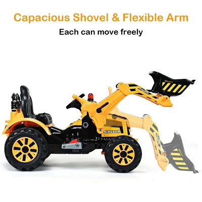 Costway 12V Battery Powered Kids Ride On Excavator Truck W/ Front Loader Digger Yellow 6 Costway 12V Battery Powered Kids Ride On Excavator Truck W/ Front Loader Digger Yellow - Image 4