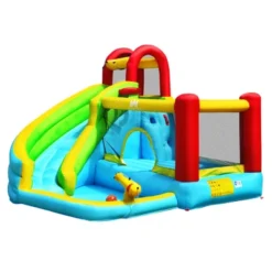 Costway Inflatable Kids Water Slide Jumper Bounce House Splash Water Pool W/ 735W Blower -Kiddie Kingdom Store GUEST da97ddb3 8035 4f0a ac83 924cee20d623