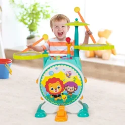 Costway 3-Piece Electric Kids Drum Set Musical Toy Gift W/Microphone Stool Pedal -Kiddie Kingdom Store GUEST db5e5057 7a0d 45ae 83ea 203be1794049