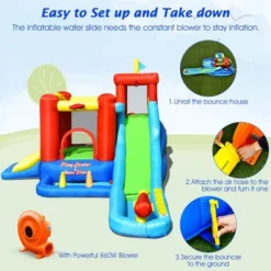 Costway 9-in-1 Inflatable Water Slide Kids Bounce Castle Giant Water Park W/ 860W Blower -Kiddie Kingdom Store GUEST db6994bf 37f5 4fe5 91a6 492a845a7f84