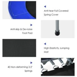 Costway 50'' Trampoline For 2 People Foldable Rebouncer W/Adjustable Handrail RedBlue -Kiddie Kingdom Store GUEST dc897d53 c2b2 4a69 a23a 7a8e1d1dfc55