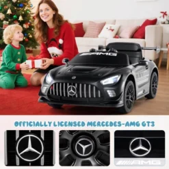 Costway Ride On Car Licensed Mercedes-AMG GT3 Kids Car With Remote Control 3 Speeds Black/Red/White -Kiddie Kingdom Store GUEST dcaa2727 1e83 4911 8f44 38f34f3b5874