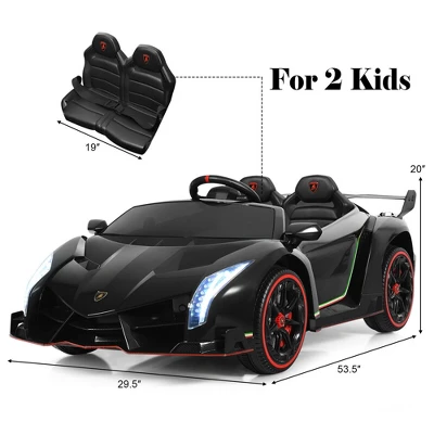 Costway 12V 2-Seater Licensed Lamborghini Kids Ride On Car W/ RC & Swing Function 4 Costway 12V 2-Seater Licensed Lamborghini Kids Ride On Car W/ RC & Swing Function - Image 2