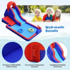 Costway Inflatable Water Slide Park W/ Climb Slide Pool & 2 Swim Rings Blower Excluded -Kiddie Kingdom Store GUEST de069418 bca7 453b a39f dd535b697e9e