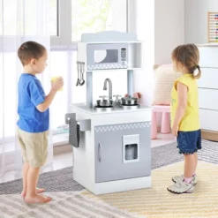 Costway Kids Kitchen PlaySet Pretend Wooden Play Kitchen With IceDispenser&Stovefor Toddler -Kiddie Kingdom Store GUEST de67e130 9d53 4afa ac81 2e3cd9383c55