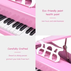 Costway Childs 30 Key Toy Grand Baby Piano W/ Kids Bench Wood Pink New -Kiddie Kingdom Store GUEST de75ecd8 30ed 4c4f 9077 07b9f6b7e774