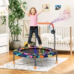 Costway 36'' Mini Toddler Trampoline W/LED Bluetooth Speaker Detachable Handle Kids Gifts 13 Costway 36'' Mini Toddler Trampoline W/LED Bluetooth Speaker Detachable Handle Kids Gifts -Kiddie Kingdom Store GUEST de9d2ca0 3788 4620 bc8c 30dacae94066