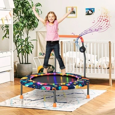 Costway 36'' Mini Toddler Trampoline W/LED Bluetooth Speaker Detachable Handle Kids Gifts 5 Costway 36'' Mini Toddler Trampoline W/LED Bluetooth Speaker Detachable Handle Kids Gifts - Image 3