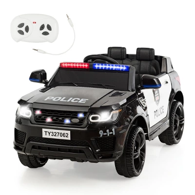 Costway Kids 12V Electric Ride On Car Police Car With Remote Control BlackWhite 10 Costway Kids 12V Electric Ride On Car Police Car With Remote Control BlackWhite - Image 8