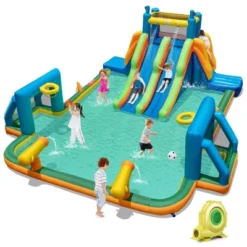 Costway Inflatable Water Slide With 2 Long Slides Pool Climbing Walls Blower Excluded/with 950 W Blower -Kiddie Kingdom Store GUEST df7717bc d17d 4d45 ab81 97e77874ca92