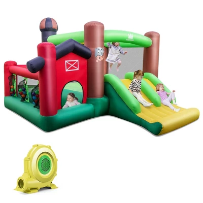 Costway Farm Themed Inflatable Castle Kids Bounce House W/ Double Slides 14 Costway Farm Themed Inflatable Castle Kids Bounce House W/ Double Slides - Image 12