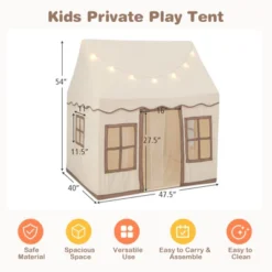 Costway Kids Play Castle Tent Large Playhouse Toys Gifts With Star Lights Washable Mat -Kiddie Kingdom Store GUEST e214de8b 3e06 4f21 9535 3f01ff0dd40c