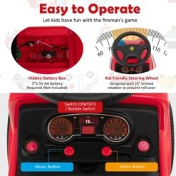 Costway Kids Ride On Fire Truck Foot-to-Floor Sliding Push Car W/ Music & Bubble Maker -Kiddie Kingdom Store GUEST e27f8e27 6d3c 48e0 93de 012b01332485